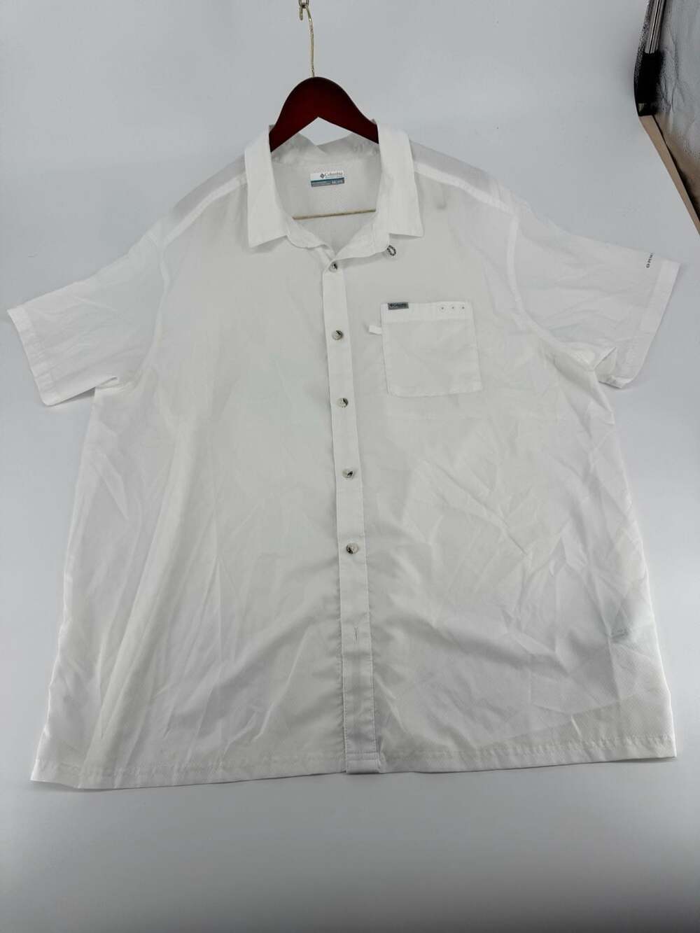 Columbia PFG Men's White Short Sleeve Vented Fishing Shirt XXL
